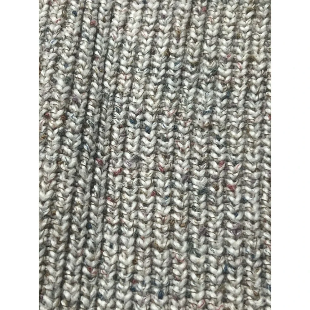 St. John's Bay Men's Gray Marled Textured Knit Crewneck Cotton Sweater L